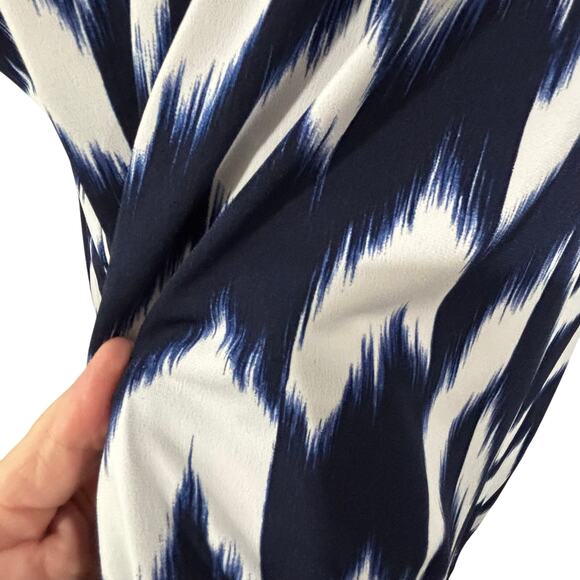 Michael Kors plus size 3X casual dress navy & white sleeveless flowing shift - Picture 9 of 10